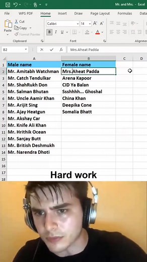How to Add Mr. and Mrs. in Excel