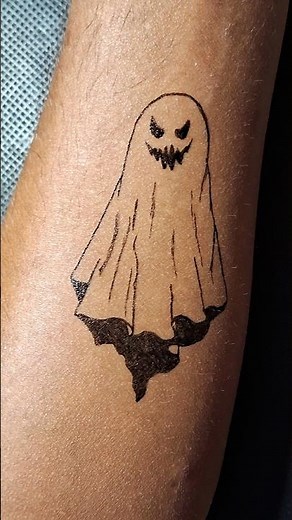 Ghost Tattoo Design 👻 | Beginners Pen Tattoo Drawing #tattoo #ghosttattoo #art #trending #shorts