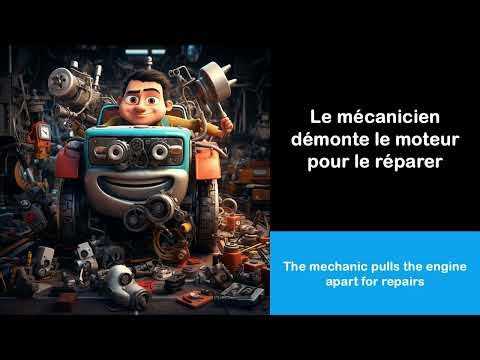How to pronounce French I The mechanic takes the engine apart to repair it