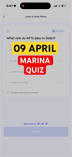 Marina Protocol Quiz Answer 09 April | Marina Protocol Today Answer | Marina Protocol Daily Quiz