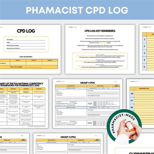 Pharmacist CPD Log Printable Pharmacy CPD Planner Template Professional Development Tracker Pharmacist Study Organiser CPD Record Sheet File - Etsy