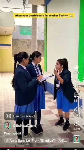 When your best friend is in another sec school