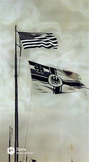 Bringing A Old Picture To Life American Flag @ The German Kaiser Reichskriegsflagge (1903-1919)