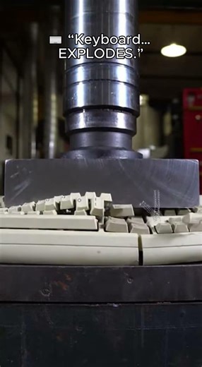 Hydraulic Press vs Old Keyboard | Satisfying Slow-Motion Crush