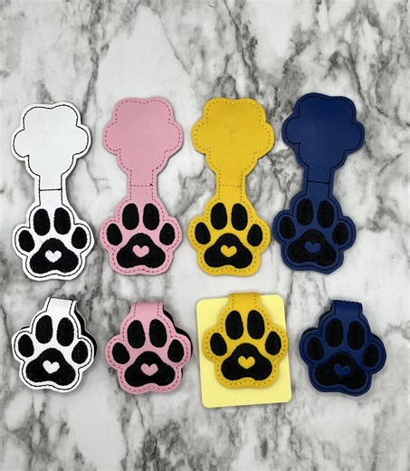 Dog Paws Embroidered Fold-over Magnetic Bookmark and Page Marker. - Etsy
