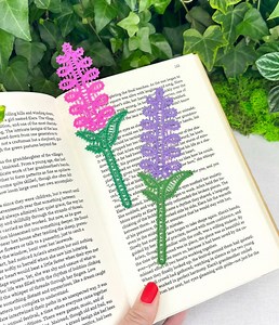 Turning thread into a blooming bookmark for your favorite book 🪻 • Pattern full video tutorial available on my site •