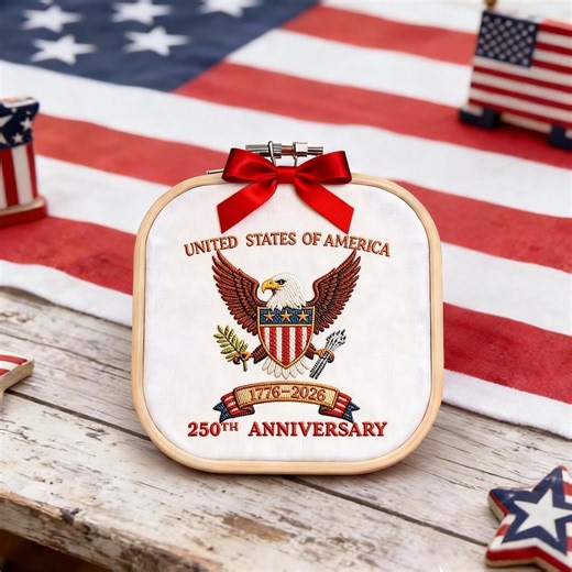 USA 250th Anniversary Embroidery Hoop, United States 1776–2026 Decor, Bald Eagle Great Seal Embroidered Gift, American Independence - Etsy Canada