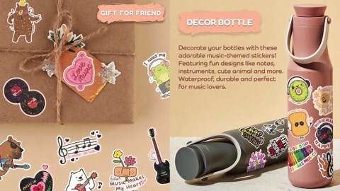 110 Pcs Music Stickers - Holographic Vinyl Musical Note Stickers for Water Bottles, Guitars, Scrapbooking, Cool Sticker, Themed Decals for Music Lovers