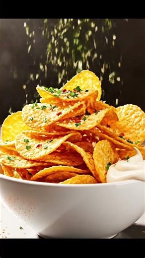 Golden Crispy Chips #food #veo3 #veo3shorts #veo3videos