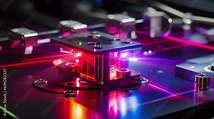 An upclose look at a quantum entangled beam splitter, showing how it can split a single photon into two entangled photons.