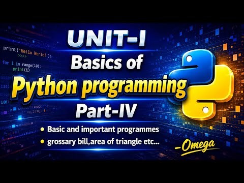 How to solve programming questions using python?|UNIT-1,Basics of python programming (part-IV)~Omega