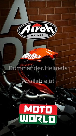 For the ADV Pros | All-Italian Airoh Commander 🔥 !! #HotHelmets at #MotoWorldNepal #WhereSafetyMeetsStyle The Airoh Commander is a leading-edge ON /OFF helmet in Airoh® composite fibre. Characterised by an attractive look and advanced technical solutions, Commander is particularly suited for an all-terrain, all-round riding experience. It can be used in two different configurations, i.e. with peak and visor for all-road use, or with visor and no peak on naked bikes or for on-road use. All of th