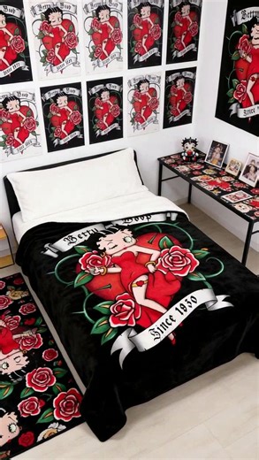 Betty Boop Flannel Soft Blanke#blanket #bettyboop #flannel #valentinesday #spotlightfinds