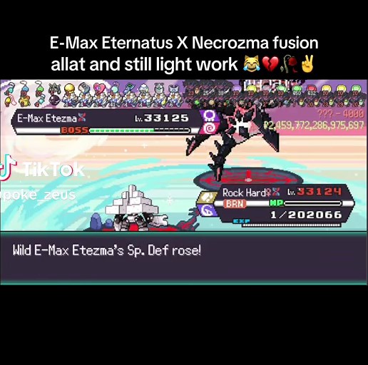 E-Max Eternatus and Necrozma Fusion Battle at Wave 4000