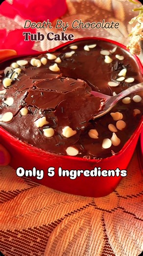 Debo😏 on Instagram: "Death By Chocolate Tub Cake🫶🏻🫠 Only 5 Ingredients: A basic chocolate cake Fresh cream Dark Chocolate White oil Sugar Toppings (optional) Chocolate, Desserts , Cake , Tub , Heart , Fancy , Aesthetic , Dark Chocolate , chocolate lovers , sweet tooth , trending , feed , reels page , for you , explore , food , Instagram , chocogasm #viral #reels #fyp"