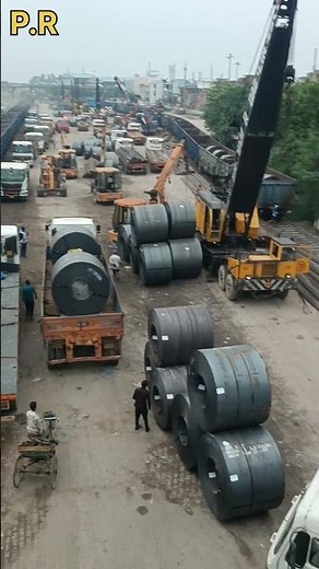 heavy hydra machine work Steel rolling plate loading unloading