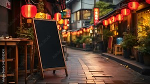 Blank menu mock up at Izakaya restaurants and bars , Digital media billboard