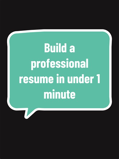 Build a Professional Resume in Under 1 Minute