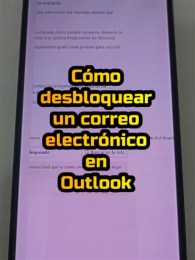 Aquí te enseño a desbloquear un correo electrónico en Outlook, paso a paso. #tutorial #outlook #hotmail #tecnologia