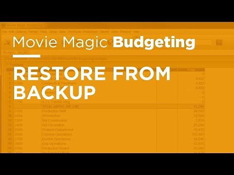 Legacy Movie Magic Budgeting - Restore From Backup