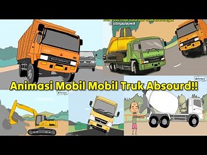 animated cars and trucks - into one compilation of swerving trucks