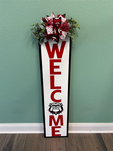 Georgia Bulldogs Welcome Porch Leaner: Team Spirit Sign - Etsy