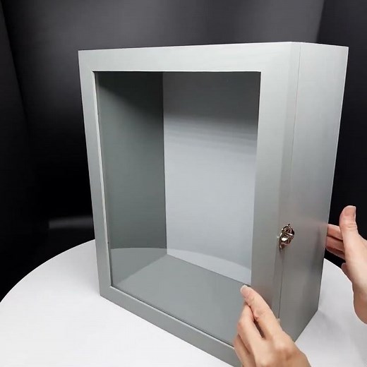 Deep Wooden Shadow Box Frame Display Case with Glass Door