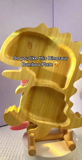 Adorable Dinosaur Bamboo Plate for Babies | Mom Must-Have Product