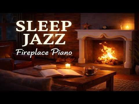 5 Hours Cozy Fireplace Jazz Piano | Warm Ambient Music for Relaxation & Sleep