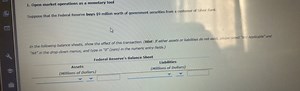 1. Open market operations as a monetary toolSuppose that the ... | Filo