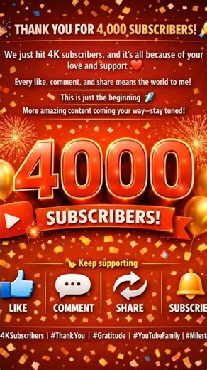4K Subscribers🔥! Thank you Everyone 🙏🏼 #gratitude #shorts