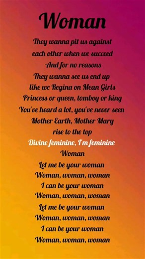 woman song lyrics #song #lyrics #hollywood #english song #shorts #ytshorts #explore