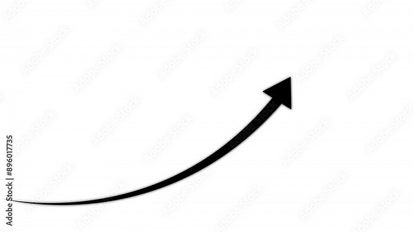 Creative Graph hand drawn arrow chart growing up. Exponential growth and Business profit increase. white arrow rising transparent channel. Stock Video