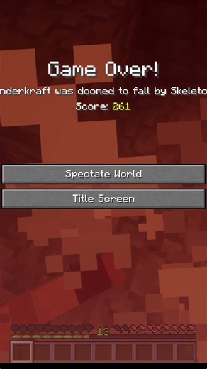 Hardcore fail, Again. #minecraft #minecraft hardcore #minecraftshorts