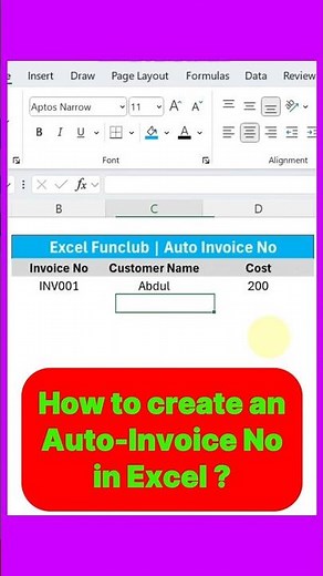 How to Create Auto Invoice Number in Excel. #Excel #ExcelFormulas #ExcelTricks #ExcelAutomation