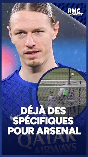 🚨 Atelier centres et frappes en ÉTANT BOUSCULÉS POUR LES GARDIENS DU PSG À L’ENTRAÎNEMENT. 🧤Le PSG prépare déjà sa finale de Ligue des Champions puisque c’est une méthode qu’utilise parfois Arsenal sur les coups de pied arrêtés. 👀🎥 @RMCsport