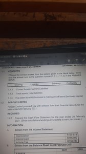 Question 1: Cash Flow Statement1.1 ConceptsChoose the correc... | Filo