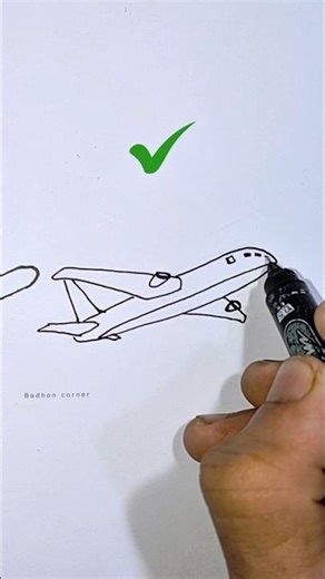 How to Draw Airplane Easy ✈️ | Step by Step Drawing Tutorial #art #drawing #arttips #sketch #shorts