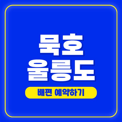 울릉도 묵호항 배편 예약 방법｜가격·시간표·소요시간 정리 - 정보박사님