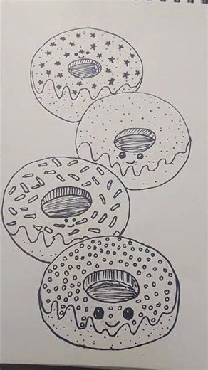 🎨 "Yummy Donuts Drawing 😋 | Simple & Fun Sketch Idea”