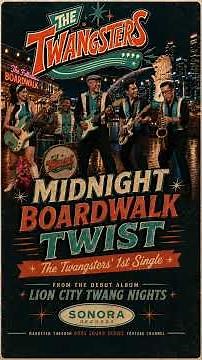 60s Surf Guitar Instrumental 🎸 The Twangsters | Midnight Boardwalk Twist