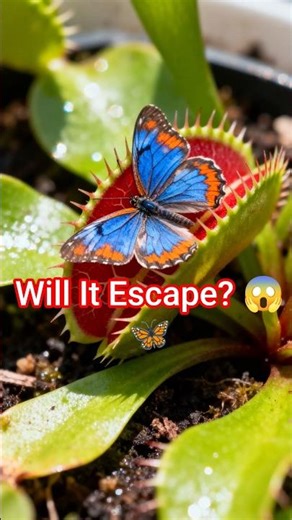 Butterfly Lands on a Venus Flytrap… You Won’t Believe What Happens Next 😱🦋🌱