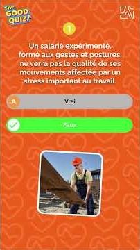 Quels sont les bons gestes et postures à avoir ? #quiz #santé #sécurité #travail