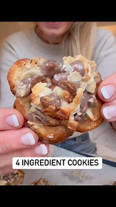 Just four ingredients for this most delicious ooey gooey caramely cookies filled with your favorite nuts - one cup chocolate chips, nuts, coconut flakes and one can sweetened condensed milk. Chill and bake at 350 for 14 minutes. #cookies #coconut #chocolatelover #cookiesinabagbydanette #pecans | Cookies in a bag by Danette