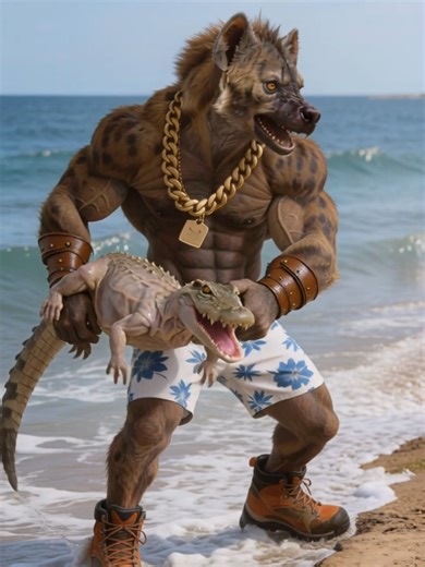 🐊💚 What Did Jackie Do After Jax Hurt the Baby Croc? Jax traps a baby crocodile and takes its skin to make a purse, then throws the croc back into the ocean and heads to his dance party. The injured crocodile reaches Jackie and cries for help. Jackie creates a powerful glowing potion and releases it into the air. The magical mist travels to the party, surrounds Jax, and transforms him into a chaotic hyena–croc hybrid. A magical twist with a clean finish. Keywords: crocodile story, animation sto