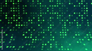 Animated green Digital Square looped technology Background appears and disappears, looped. Abstract technology futuristic digital concept square pattern full color background