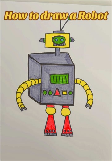 How to draw a 3d Robot| Step by step drawing tutorial for beginners #draw #art #fyp #viraltiktok #robot