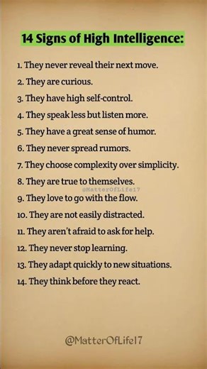 14 Signs of High Intelligence 🧠💡 #SmartPeople #Psychology #Shorts