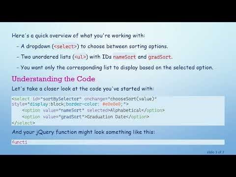 Using onchange with jQuery to Show/Hide Lists Based on Dropdown Selection