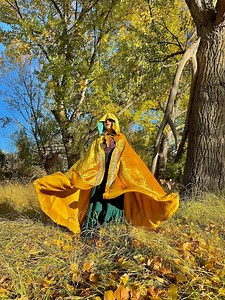 Golden Velvet Hooded Cloak With Egyptian Embroidery, Turquoise Lining, Unisex Fantasy Cape, Handmade Wedding Gift, Ethnic Cosplay Costume - Etsy